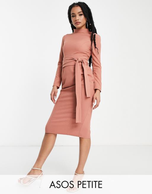 Asos design split sleeve best sale mini dress with obi belt