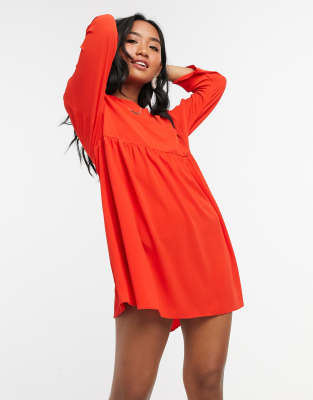 smock dress red