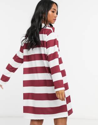 burgundy long sleeve t shirt dress