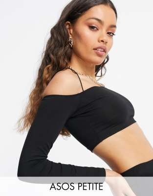 asos black off the shoulder top