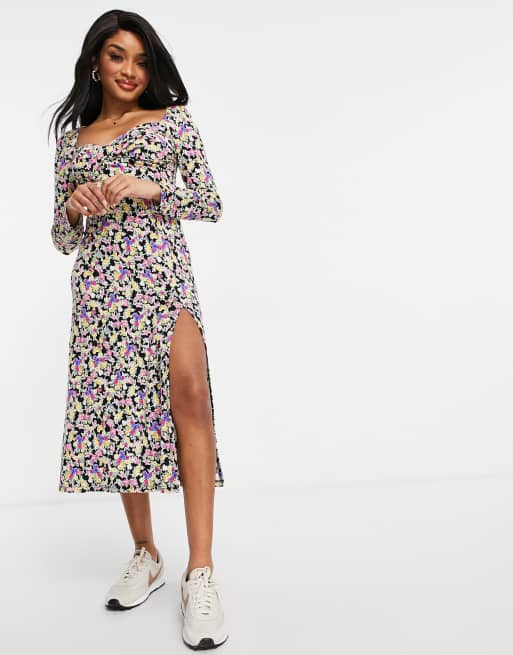 Petite long clearance sleeve midi dress