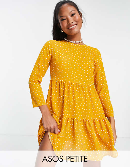 Mustard spotty clearance dress