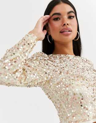 long sleeve top with sequin embellishment