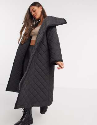 quilted longline coat