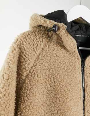 fleece hooded coat