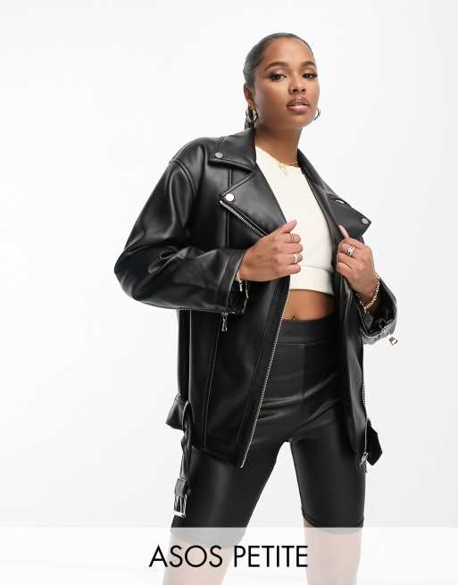 Leather oversized shop biker jacket