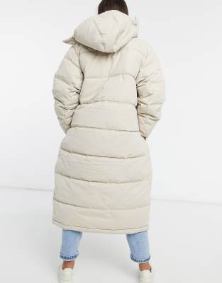 longline cream puffer coat