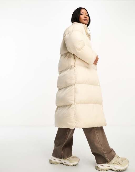 Long slim puffer coat hot sale