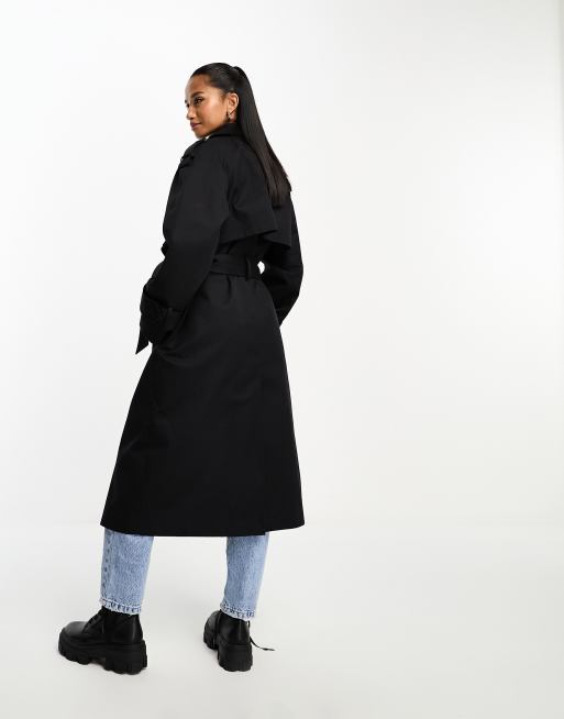 Petite Black Oversized Trench Coat, Petite