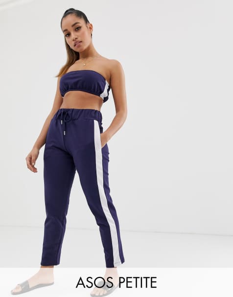 ASOS DESIGN Petite lounge bandeau & jogger set