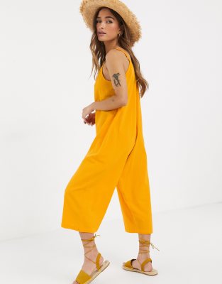 petite orange jumpsuit