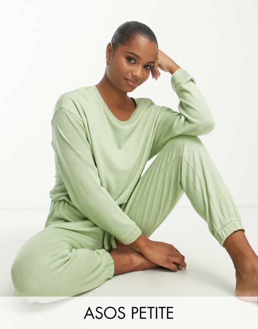 FhyzicsShops DESIGN Petite lounge super soft jumpsuit in sage