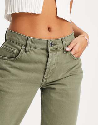 khaki low rise jeans