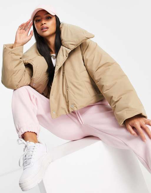 Asos cropped store puffer jacket