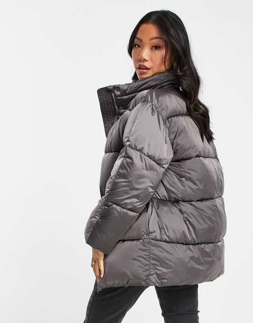 Petite Black Oversized Puffer Jacket