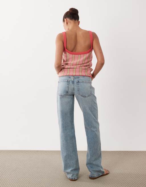 ASOS DESIGN Petite - Lyseblå forvaskede jeans med lige ben og komfortabel stretch, 3 af 5