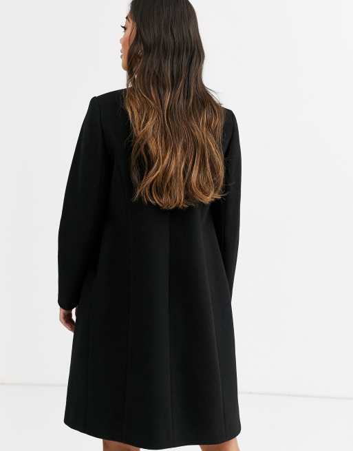 ASOS DESIGN Petite - Manteau habillé coupe croisée - Noir, 2 de 4