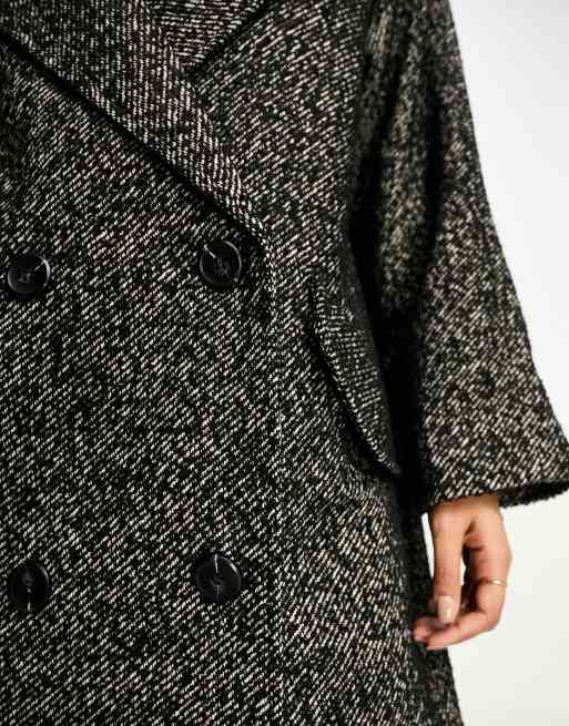 ASOS DESIGN Petite - Manteau oversize à enfiler avec motif à chevrons - Noir, 4 de 4