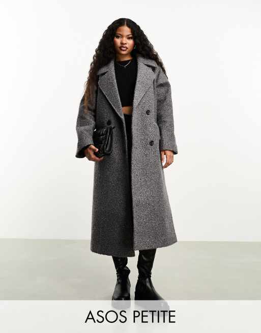 ASOS DESIGN Petite Manteau oversize en boucl Anthracite