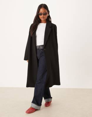 ASOS DESIGN Petite - Mantel zum Überziehen in Schwarz