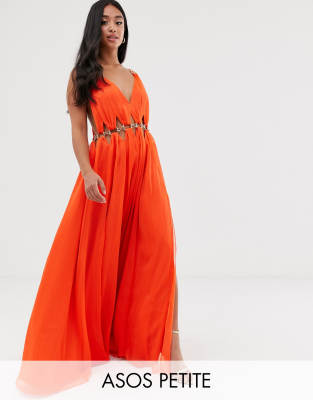 orange maxi dress asos