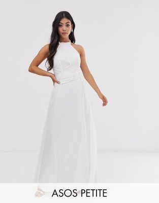 white cowl neck maxi dress