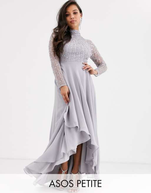 Asos design maxi dress with long sleeve embellished clearance bodice