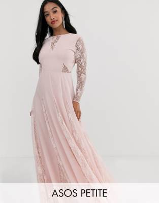 petite maxi long sleeve dress