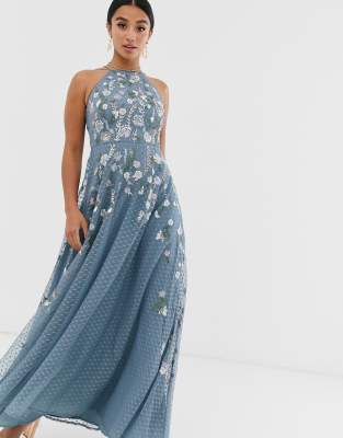 petite blue maxi dress