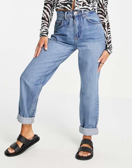 ASOS DESIGN Petite - Mellemvaskede løstsiddende mom-jeans med høj talje, 4 af 4