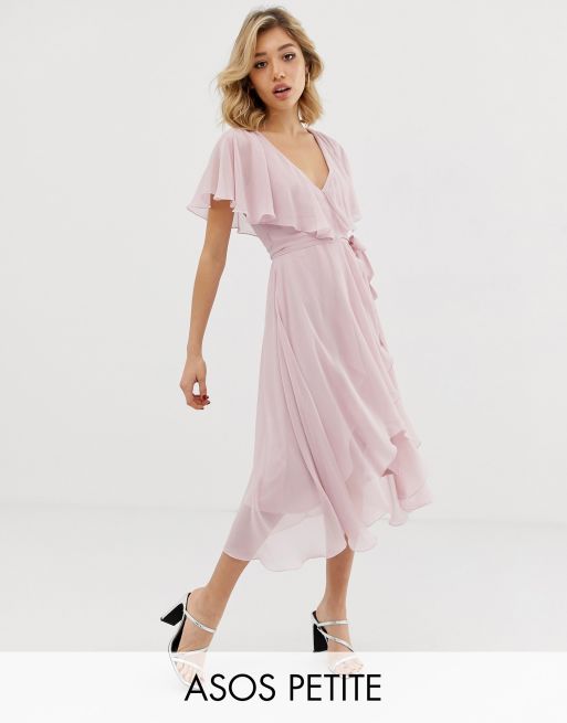 Asos design midi dress with hotsell cape back and dipped hem