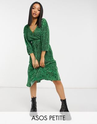 asos green animal print dress