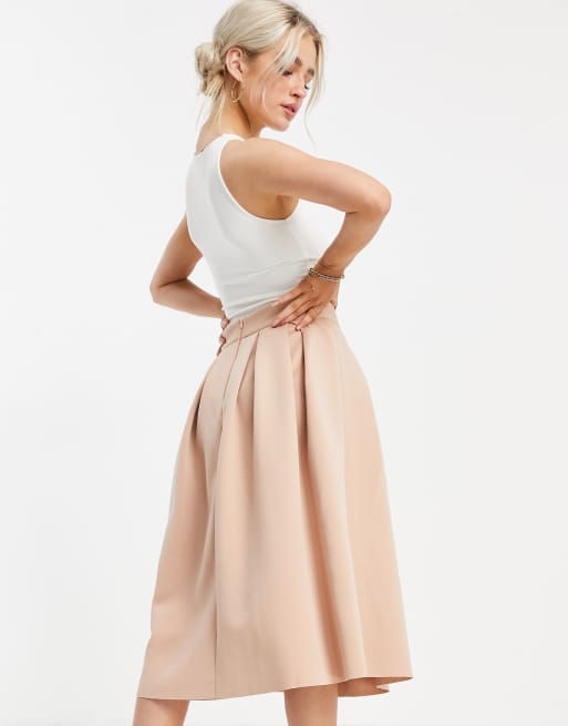 Asos design midi 2024 prom skirt in scuba