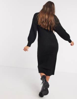 midi roll neck dress