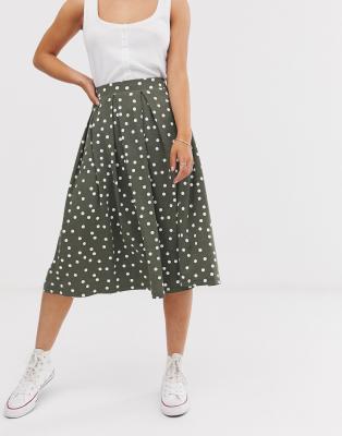 asos design midi skirt with box pleats