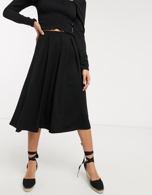 Asos design petite midi shop skirt with box pleats