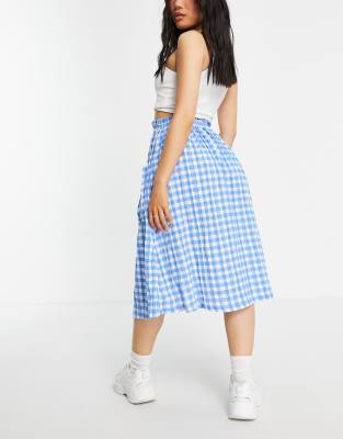 asos gingham midi skirt