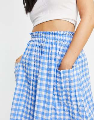 asos gingham midi skirt