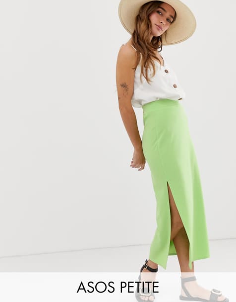 ASOS DESIGN Petite midi skirt with side split