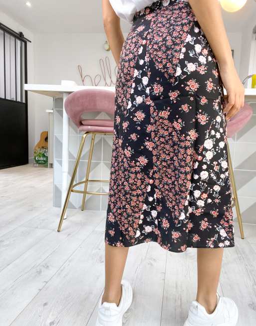 Petite midi floral outlet skirt