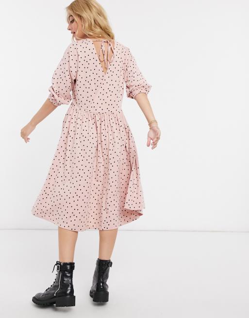 Asos pink clearance polka dot dress