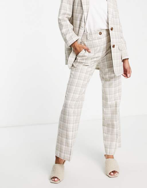 ASOS DESIGN Petite – Mieszaj i łącz – Rozszerzane spodnie garniturowe w kratę, 4 z 4