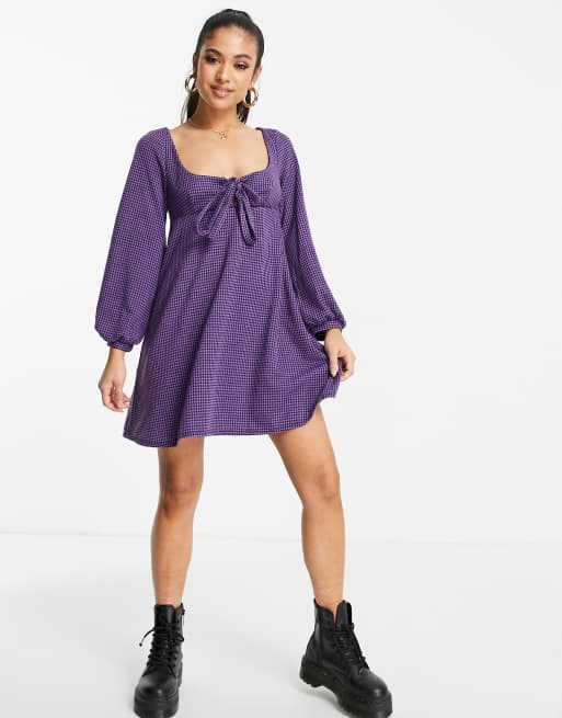 Purple baby doll store dress