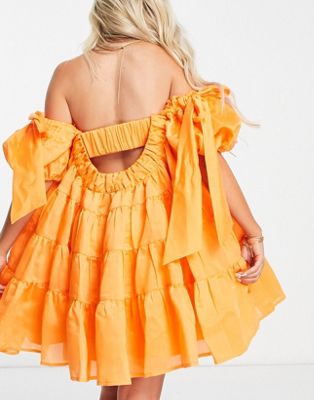 Mode Jurken Babydoll-jurken Asos Babydoll-jurk licht Oranje casual uitstraling 