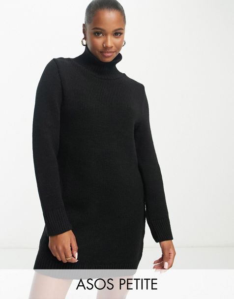 In The Style x Perrie Sian cable knit roll neck body in black