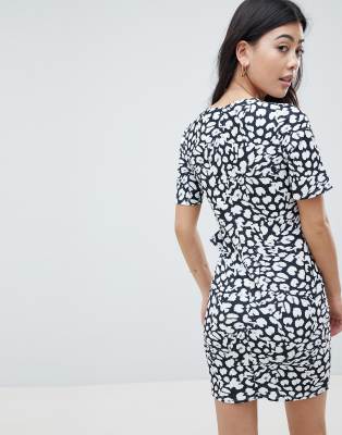 asos design mini dress with wrap skirt