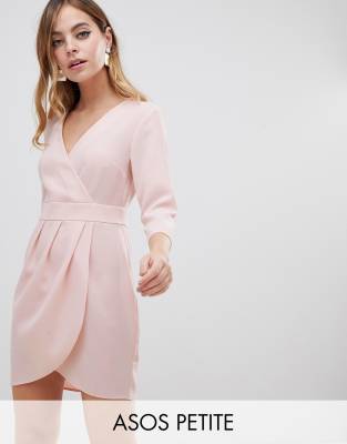 asos design mini dress with wrap skirt