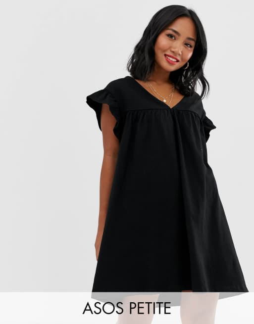 Asos design mini reversible shop cotton slub smock dress