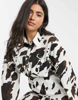 cow print t shirt dress