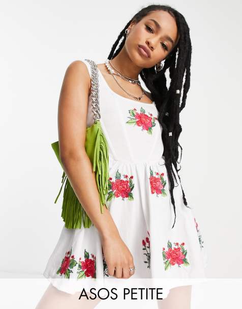 Asos mini skater 2025 dress with butterfly embroidery